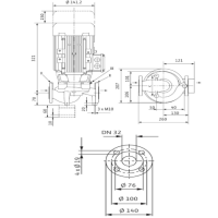 ابعاد پمپ سیرکولاتور ویلو مدل VeroLine-IPL 32-110-0,75-2