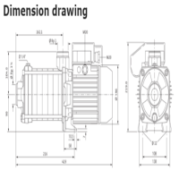 ابعاد پمپ آب طبقاتی ویلو مدل MHIL 504N-E-3