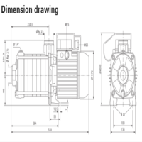 ابعاد پمپ آب طبقاتی ویلو مدل MHIL 905N-E-3
