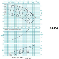 دیاگرام الکترو پمپ پمپیران مدل 250-65 با الکتروموتور 50اسب 2900 دور