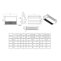 ابعاد فن کویل سقفی توکار تهویه 200 CFM مدل HR-200