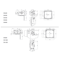 ابعاد فن کویل تهویه کاستی چهار طرفه مدل ستاره SK-1200