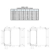 ابعاد فن کویل کانالی تهویه اروند مدل ADFC-14