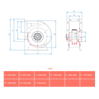 فن سانتریفیوژ دمنده فوروارد مدل BEF-25/10T6S DAMANDEH Forward Centrifugal Fan BEF-25/10T6S