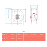 فن سانتریفیوژ دمنده فوروارد مدل BEF-30/10Z4T DAMANDEH Forward Centrifugal Fan BEF-30/10Z4T