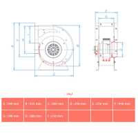 فن سانتریفیوژ دمنده فوروارد مدل BEF-30/10Z4S DAMANDEH Forward Centrifugal Fan BEF-30/10Z4S