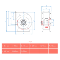 فن سانتریفیوژ دمنده فوروارد مدل BEF-30/10T4T DAMANDEH Forward Centrifugal Fan BEF-30/10T4T