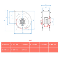 فن سانتریفیوژ دمنده فوروارد مدل BEF-30/10Z6S DAMANDEH Forward Centrifugal Fan BEF-30/10Z6S