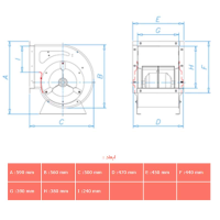 فن سانتریفیوژ دمنده فوروارد دوطرفه مدل BEF-38/30M8T DAMANDEH Forward Centrifugal Fan BEF-38/30M8T