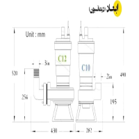 ابعاد  پمپ لجن کش اسپیکو 2 اینچ مخصوص لجن های الیاف دار مدل C-10-1