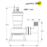 ابعاد پمپ لجن کش اسپیکو مخصوص لجن های معمولی مدل I-15-3