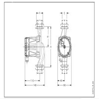 ابعاد و اندازه پمپ سیرکولاتور خطی لوارا مدل TLC25-4
