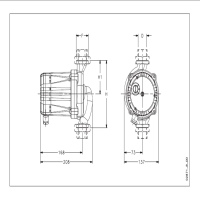 ابعاد و اندازه پمپ سیرکولاتور خطی لوارا مدل TLC25-5