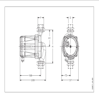 ابعاد و اندازه پمپ سیرکولاتور خطی لوارا مدل TLCH32-8L