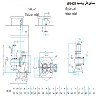 ابعاد لجن کش نوید سهند 250-200 با موتور 15 کیلووات