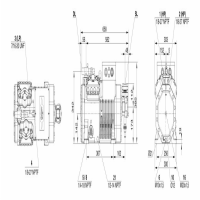 ابعاد کمپرسور بیتزر 20 اسب مدل 4NES-20Y
