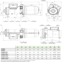 ابعاد کمپرسور بیتزر 210 اسب اسکرو مدل CSH9563-210Y